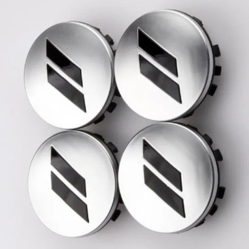 4 New 63MM Black Silver SRT Wheel Center Caps Dodge Durango Charger Challenger